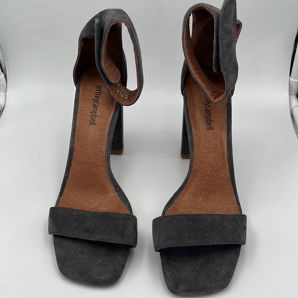 Jeffrey Campbell grey suede heel